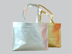 Coated golden and silver Aluminum handbag